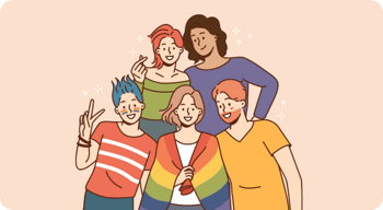 Illustration: Gruppe diverser Menschen