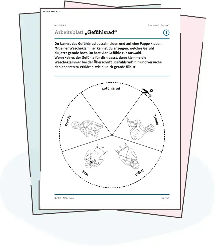 Illustration: Gefühlsrad – Arbeitsblatt