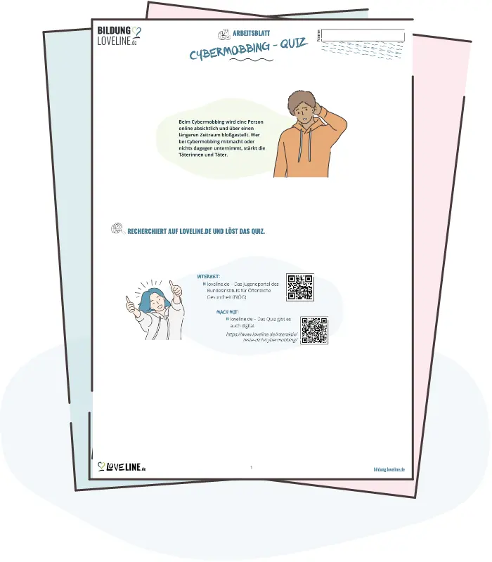 Illustration: Cybermobbing – Quiz – Arbeitsblatt