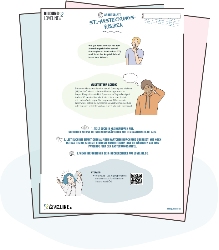 Illustration: STI-Ansteckungsrisiken – Arbeitsblatt