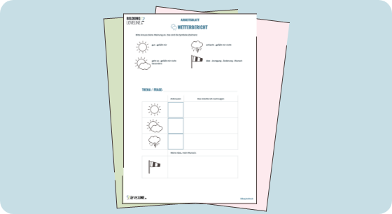 Illustration: Wetterbericht – Arbeitsblatt