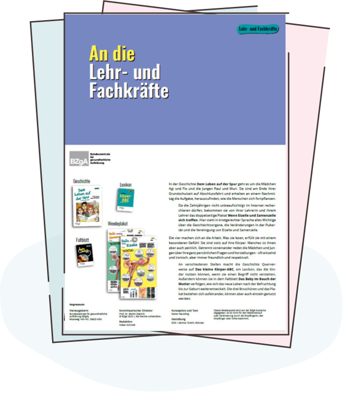 Illustration: Titelbild Material An die Lehr- und Fachkräfte