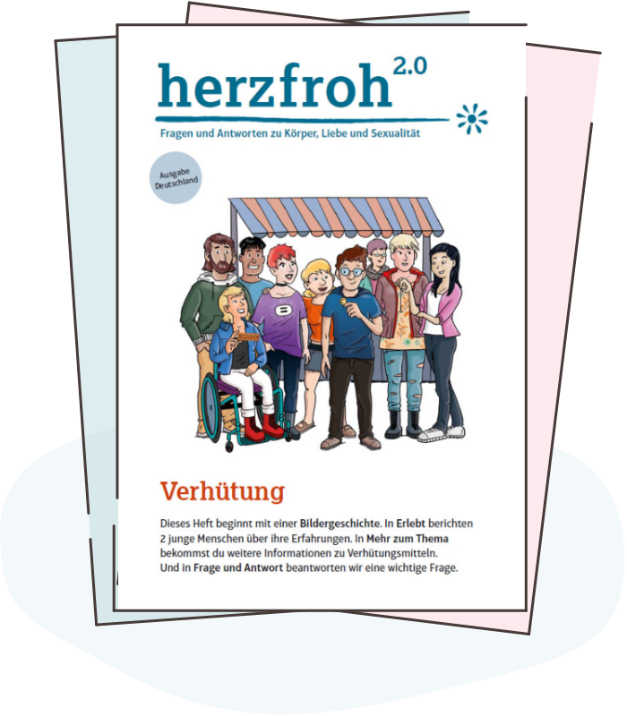 Illustration: Titelbild Material herzfroh 2.0 – Verhütung