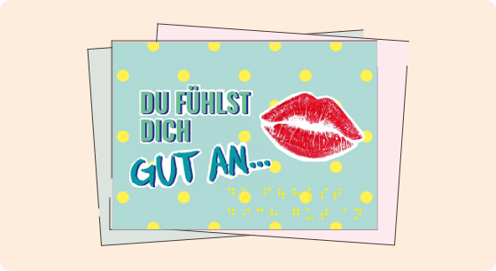 Illustration: Titelbild Material Postkarte Du fühlst Dich gut an