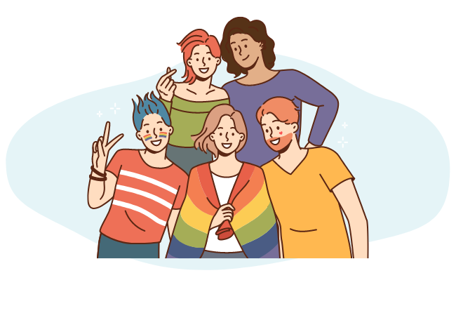 Illustration: Gruppe diverser Menschen